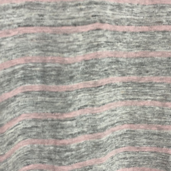 Vince gray pink striped oversized linen tee shirt small - Picture 3 of 7